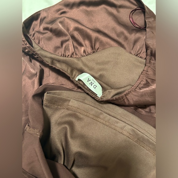 New (Never Worn) DNA- Brown Halter Mini Dress- Size Small - Picture 5 of 7